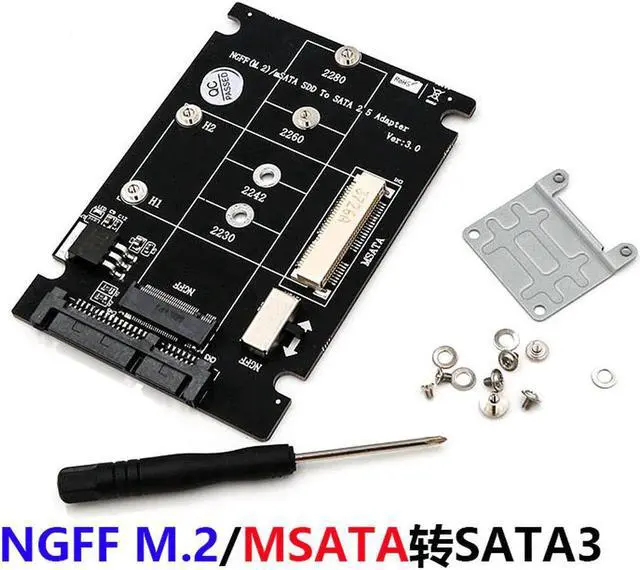 Alt view image 3 of 5 - XT-XINTE 2 in 1 M.2 B Key Mini SATA SSD to SATA3.0 Adapter Card for mSATA SSD M2 2230 2242 2260 2280 for NGFF Adapter w Switch