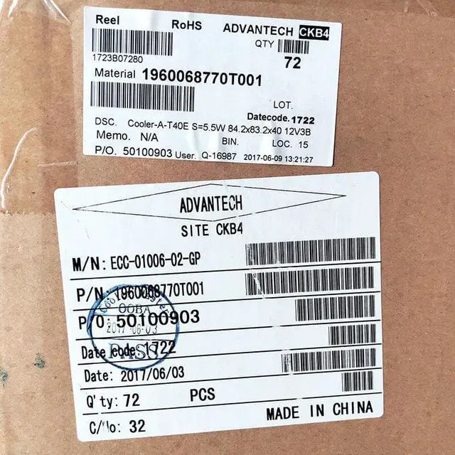 Alt view image 5 of 6 - ADVANTECH ECC-01006-02-GP Cooler-A-T40E S=5.5W 84.2X83.2x40mm 12V industrial computer industrial motherboard cooler fan