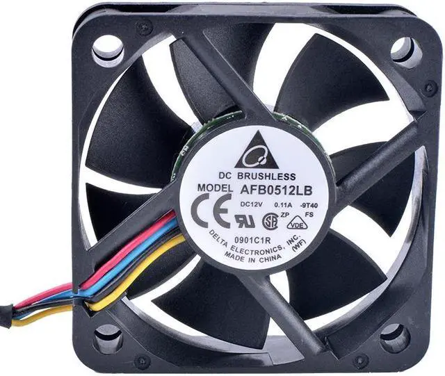 Alt view image 3 of 5 - AFB0512LB 5015 50x50x15mm 50mm fan 12V 0.11A Double ball bearing 4 wire 4pin mute cooling fan