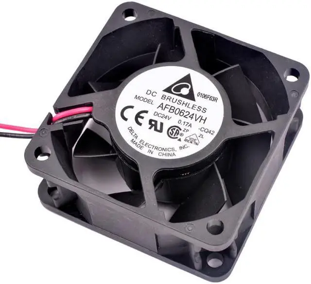 Alt view image 3 of 4 - AFB0624VH 6025 6cm 60mm 60x60x25mm DC24V 0.17A Cooling fan for 2 lines double ball inverter