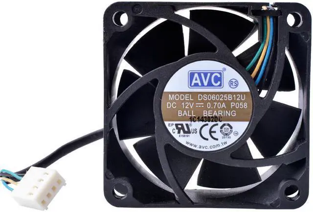 Alt view image 3 of 5 - COOLING REVO DS06025B12U 12V 0.70A 60mm 60x60x25mm fan Computer CPU 4 wire 4pin double ball bearing large air volume cooling fan