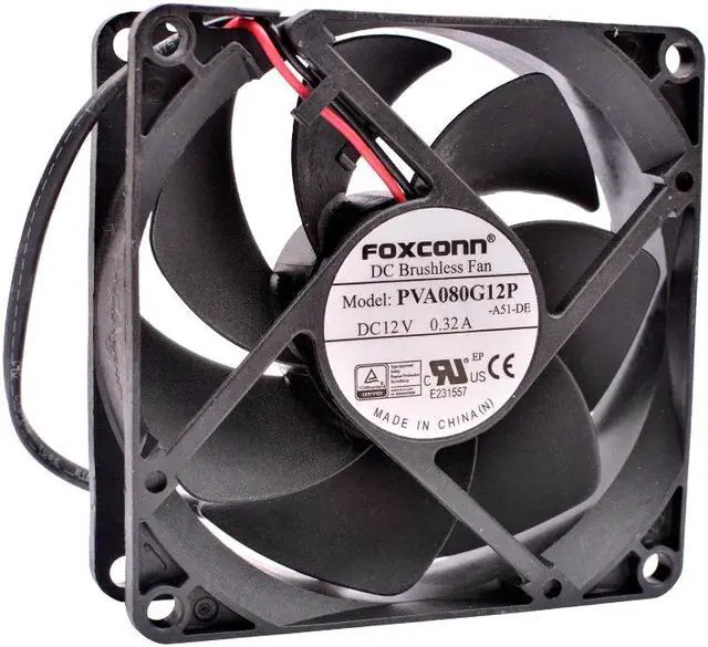 Alt view image 4 of 4 - PVA080G12P 8cm 8025 80mm fan 80x80x25mm DC12V 0.32A power supply video recorder high air volume cooling fan