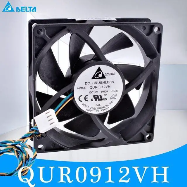 Alt view image 3 of 5 - QUR0912VH 9CM 92X92X25mm 12V 0.60A 4 lines pwm large air volume computer CPU radiator fan Mini water cooling fan