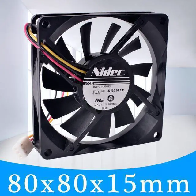 Alt view image 2 of 5 - 80mm fan h35731-55mei 8015 80x80x15mm 12V 0.045a 8cm ultra-thin silent cooling fan.