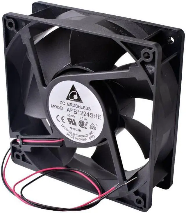 Alt view image 5 of 5 - 120mm fan AFB1224SHE 120x120x38mm 24V 0.75A Double ball bearing large air volume inverter cooling fan