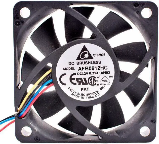 Alt view image 4 of 4 - AFB0612HC-AM03 6cm 60mm fan 60x60x13mm DC12V 0.21A 4 lines double ball bearing pwm chassis CPU cooling fan