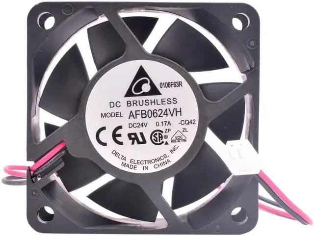 Alt view image 2 of 4 - AFB0624VH 6025 6cm 60mm 60x60x25mm DC24V 0.17A Cooling fan for 2 lines double ball inverter