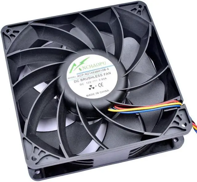 Alt view image 4 of 4 - 14038 14cm 140x140x38mm 140mm fan DC12V 3.60A 4 lines large air volume suitable for supercomputer server chassis cooling fan