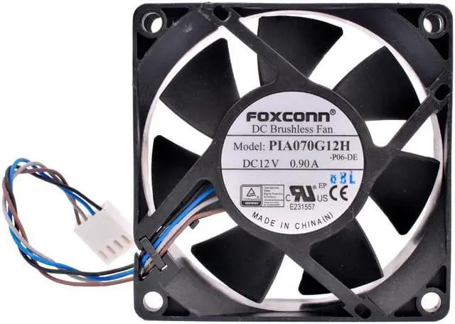Alt view image 3 of 4 - PAI070G12H 7cm 7025 70mm 70x70x25mm DC12V 0.90A 4 lines computer case CPU high air volume cooling fan