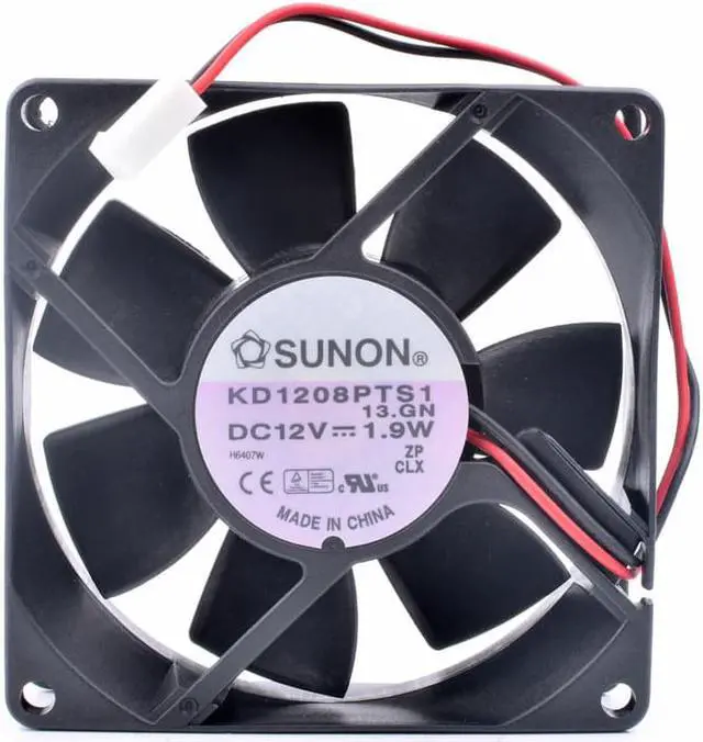 Alt view image 3 of 4 - KD1208PTS1 8025 8cm 80x80x25mm 12V 1.9W computer chassis power cooling fan