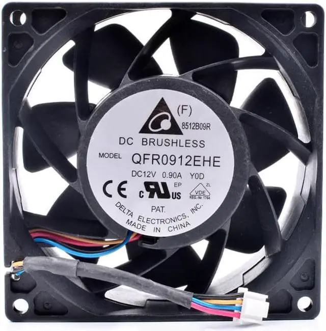 Alt view image 3 of 4 - QFR0912EHE 9cm 9038 92x92x38mm 12V 0.90A server large air volume cooling fan