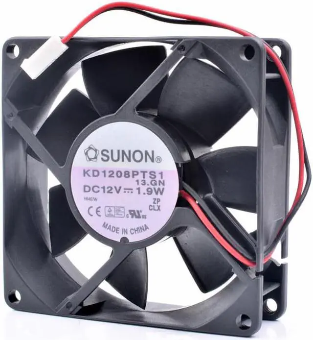 Alt view image 2 of 4 - KD1208PTS1 8025 8cm 80x80x25mm 12V 1.9W computer chassis power cooling fan