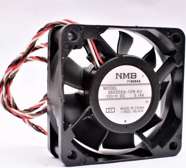 Alt view image 3 of 4 - 06020SA-12N-AU 6cm 6020 60x60x20mm DC12V 0.14A switch server cooling fan