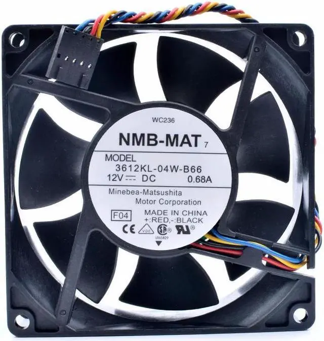 Alt view image 3 of 4 - 3612KL-04W-B66 9cm 9032 92x92x38mm 12V 0.68A server chassis cooling fan