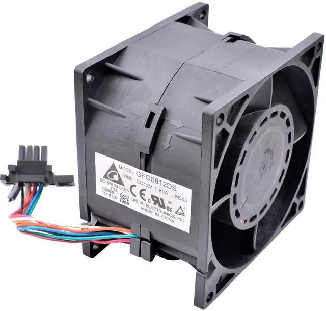 Alt view image 2 of 4 - GFC0812DS  8055 8cm 80x80x55mm DC12V 1.80A IBM x3650m4 CPU cooling fan