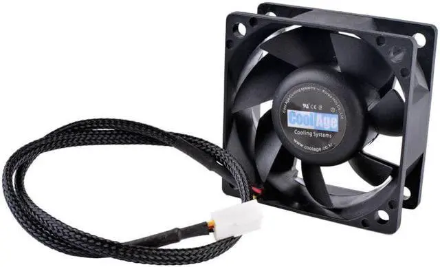 Alt view image 4 of 5 - CoolAge 6025 6CM 60x60x25mm 12V 0.14A cpu cooler super silent cooling fan