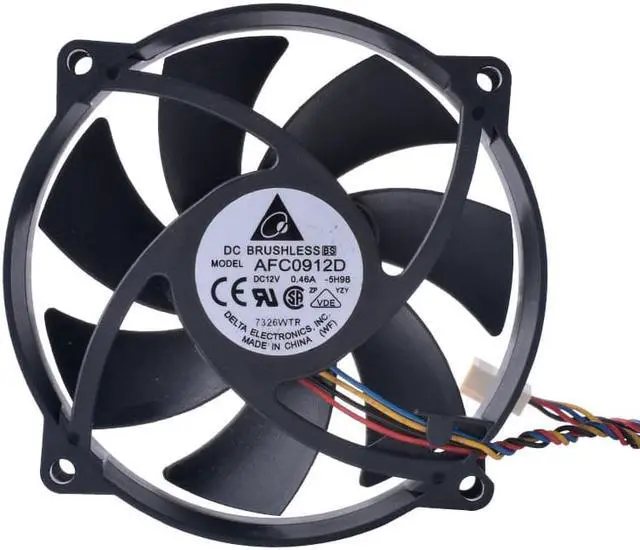 Alt view image 3 of 5 - AFC0912D 90X90X25mm 12V 0.46A computer CPU cooler fan  4pin PWM speed adjusting cooling fan