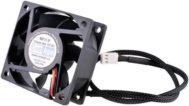 Alt view image 2 of 5 - CoolAge 6025 6CM 60x60x25mm 12V 0.14A cpu cooler super silent cooling fan