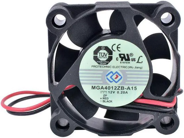 Alt view image 2 of 4 - MGA4012ZB-A15 4cm 40mm 4015 12V 0.20A 2-wire double ball bearing large air volume cooling fan