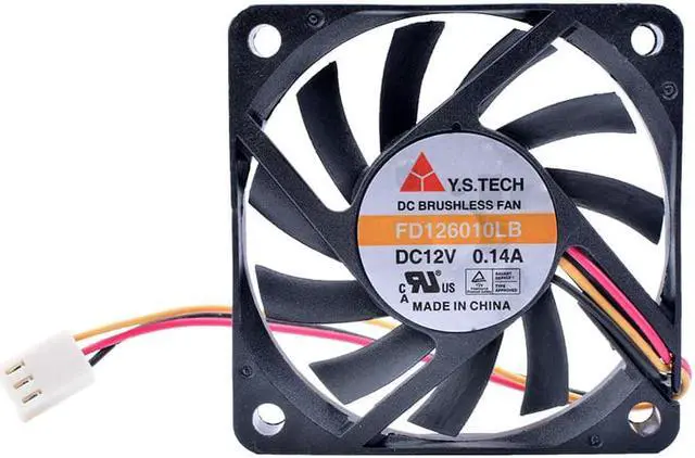 Alt view image 4 of 4 - FD126010LB 6cm 60mm 6010 12V 0.14A  Computer CPU 3pin Silent Cooling Fan