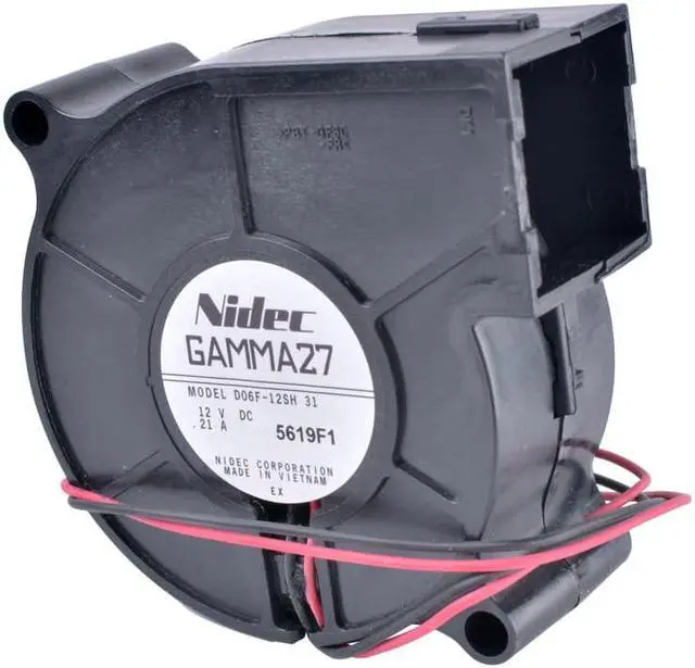 Alt view image 3 of 5 - D06F-12SH 6cm 6023 12V 0.21A 2-wire centrifugal turbine blower fan