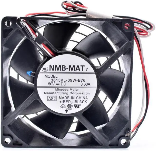 Alt view image 2 of 4 - Original 3615KL-09W-B76 9cm 9038 92x92x38mm 50V 0.60A temperature control server cooling fan