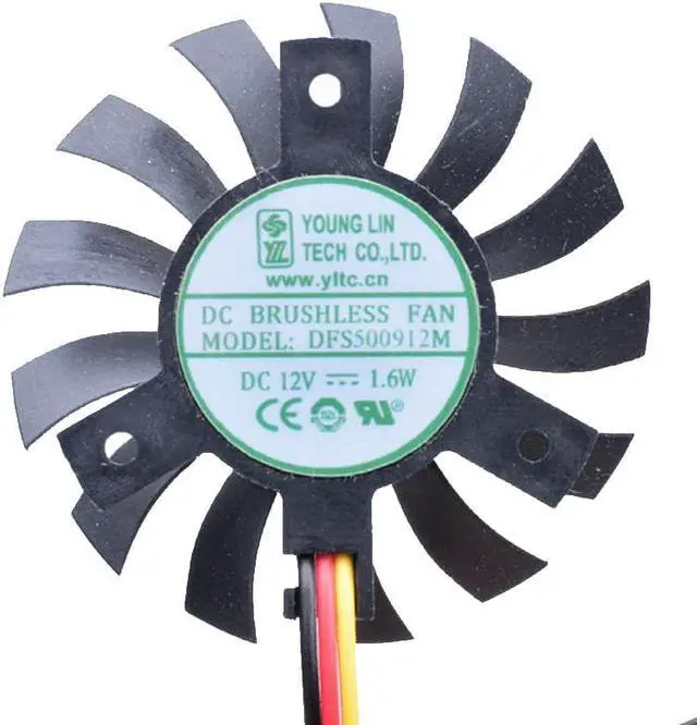 Alt view image 2 of 5 - DFS500912M 12V 1.6W diameter 45mm hole distance 27mm industrial computer router heat sink graphics card cooling fan