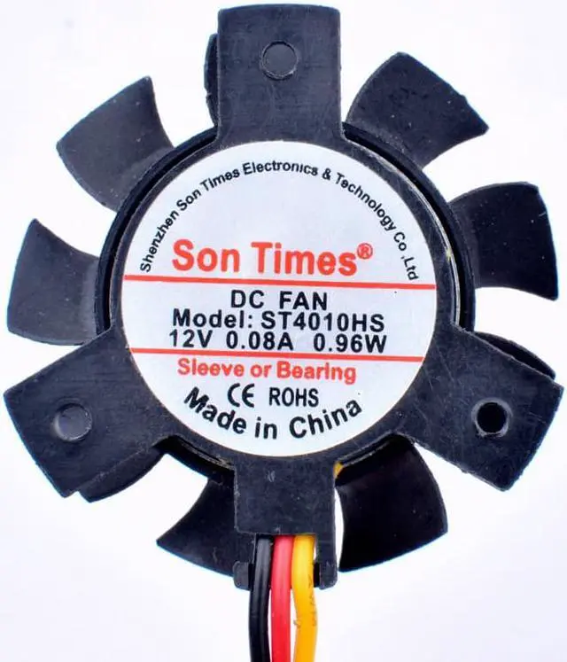 Alt view image 3 of 4 - ST4010HS diameter 37mm mounting hole pitch 27mm DC12V 0.08A 0.96W 3 lines cooling fan for ITX soft router heat sink