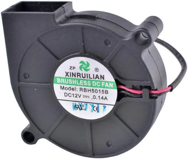 Alt view image 3 of 4 - RBH5015B 50x50x15mm 5015 5cm 50mm 12V 0.14A Micro Centrifugal Turbine Blower Cooling Fan