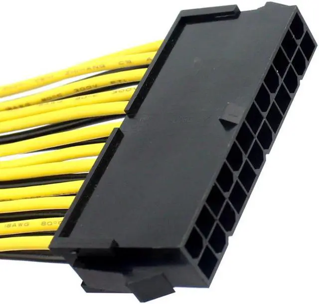 Alt view image 6 of 6 - 20cm 24Pin Power Supply Cable 20+4Pin Motherboard Adapter Extension Cables Cord Extended Line 18AWG for BTC RIG Miner Mining