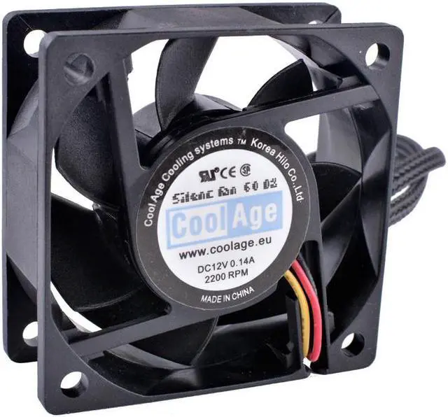 Main image of CoolAge 6025 6CM 60x60x25mm 12V 0.14A cpu cooler super silent cooling fan