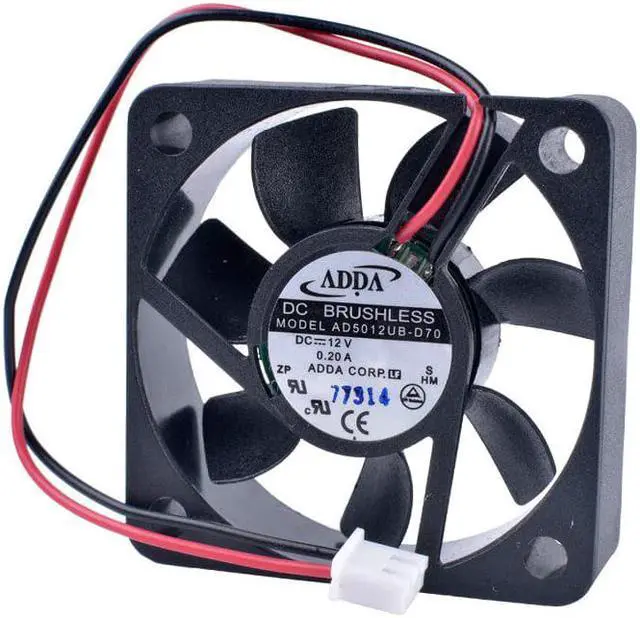 Alt view image 4 of 4 - AD5012UB-D70  5015  50mm fan 50x50x15mm 12V 0.2a double ball bearing 5cm electric car charger fan