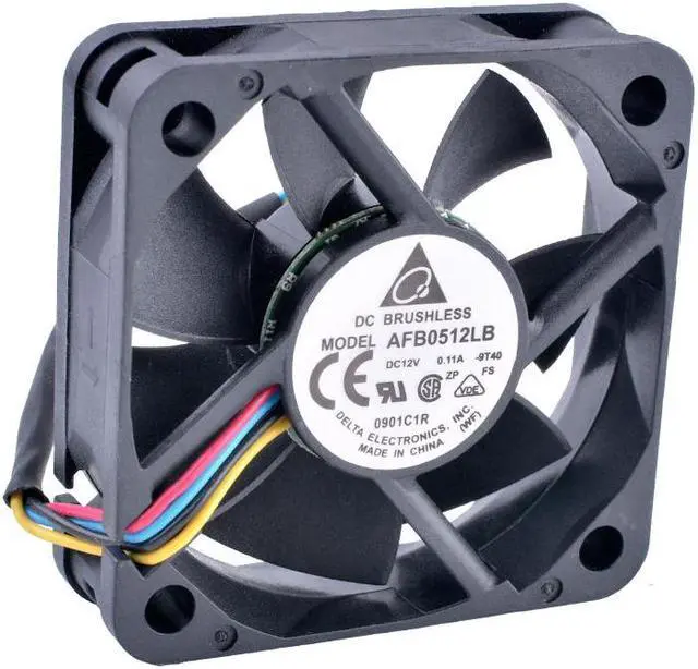 Alt view image 2 of 5 - AFB0512LB 5015 50x50x15mm 50mm fan 12V 0.11A Double ball bearing 4 wire 4pin mute cooling fan