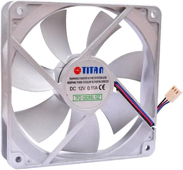 Alt view image 4 of 4 - 12cm 120mm fan 120x120x25mm 12025 12V 0.11A Silver fan 3 lines speed monitoring Quiet cooling fan suitable for chassis CPU