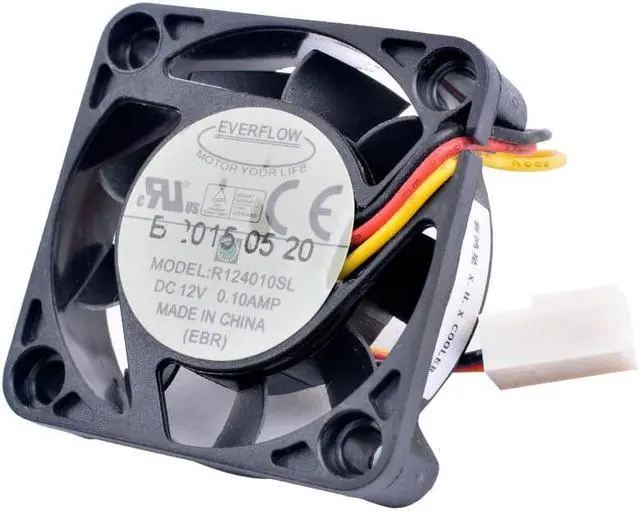 Alt view image 3 of 7 - R124010SL EVERFLOW 4cm 4010 40x40x10mm 40mm fan 12V 0.10A 3 line speed detection mute CPU cooling fan