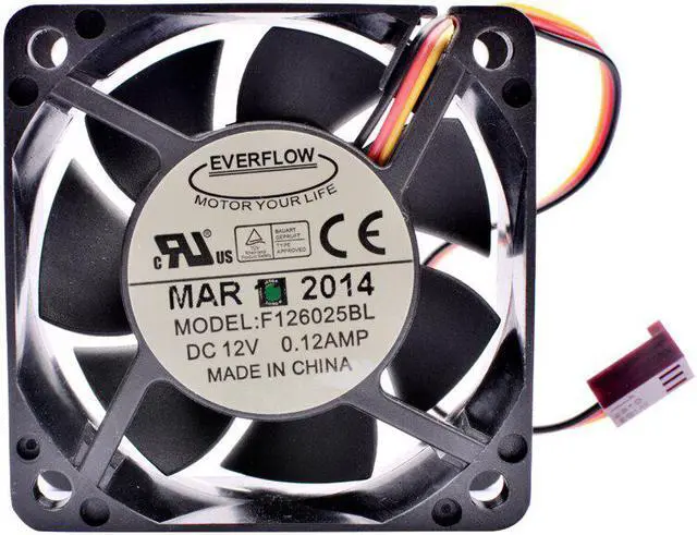 Alt view image 4 of 4 - F126025BL 6cm 6025 60mm fan 60x60x25mm DC12V 0.12A dual ball mute speed monitoring for cooling fan of chassis power supply CPU