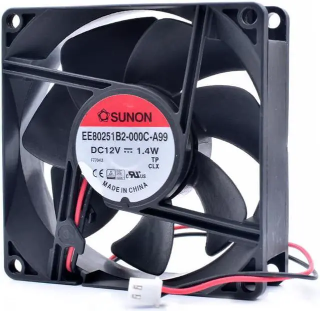 Alt view image 3 of 4 - EE80251B2-000C-A99 8cm 8025 80mm 80x80x25mm 12V 1.4W 2 line double ball bearing cooling fan