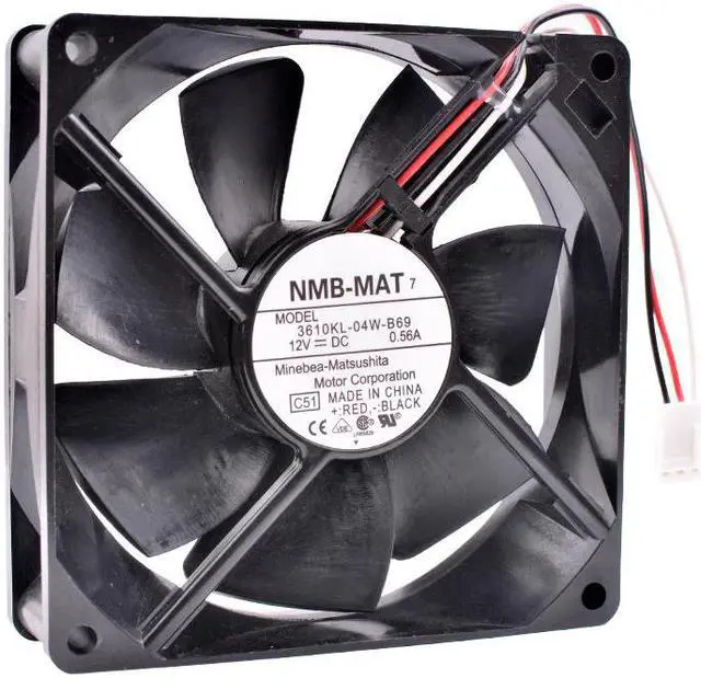 Main image of 3610KL-04W-B69 9cm 9025 9225 12V 0.56A Double ball bearing air volume server chassis cooling fan