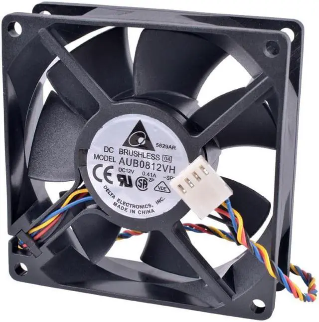 Alt view image 3 of 7 - AUB0812VH 8cm 8025 80mm fan 80x80x25mm 12V 0.41A 4-wire 4pin PWM computer motherboard CPU high air volume cooling fan