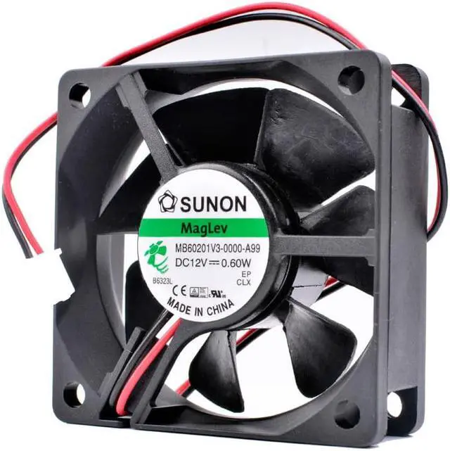 Alt view image 2 of 7 - MB60201V3-0000-A99 6cm 6020 60mm fan DC12V 0.60W Thermal Support Devices Chassis power supply silent cooling fan