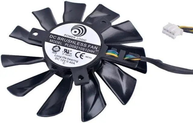 Alt view image 4 of 5 - PLD09210S12HH gtx1060 gtx1070 gtx1080  4-wire graphics card cooling fan