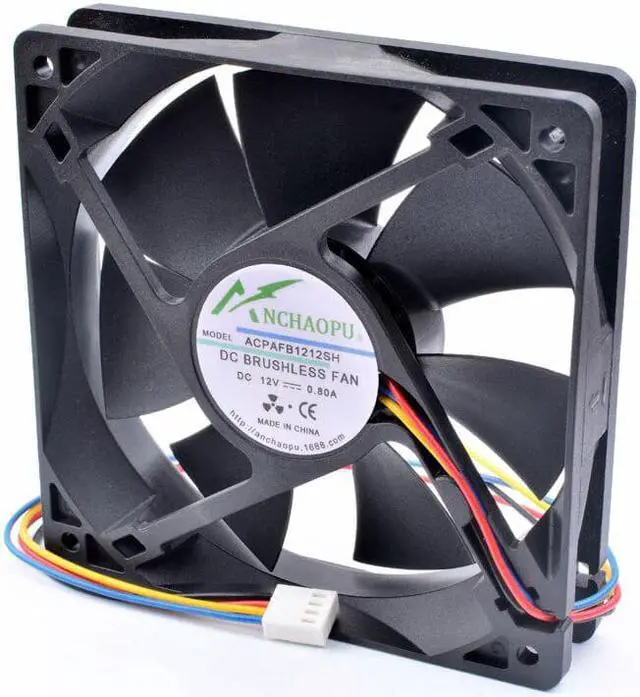 Alt view image 4 of 4 - New ANCHAOPU AFB1212SH 12cm 12025 120mm fan 12V 0.80A 4 lines 4pin high speed server computer chassis power cooling fan