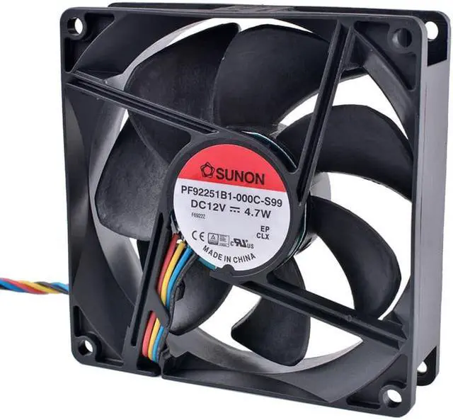Alt view image 2 of 4 - PF92251B1-000C-S99 9cm 90mm 92mm 9025 9225 12V 4.7W Dual ball bearing 4-wire PWM high volume air cooling fan