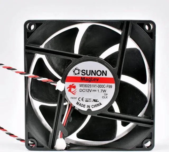 Alt view image 3 of 4 - ME80251V1-000C-F99 8cm 80mm fan 80x80x25mm DC12V 1.7W 3 lines projector case cooling fan