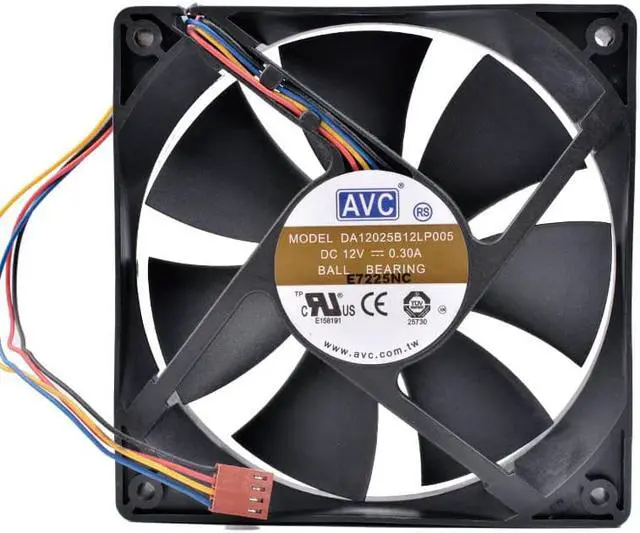 Alt view image 3 of 7 - DA12025B12LP005 120mm fan 12cm 12025 12V 0.30A 4-wire PWM computer CPU high air volume cooling fan