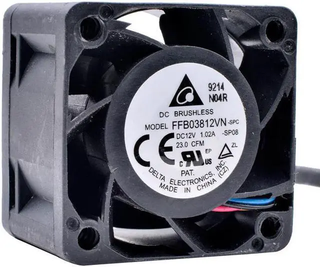 Main image of FFB03812VN 3.8cm 3828 38x38x28mm 23CFM 12V 1.02A power server cooling fan