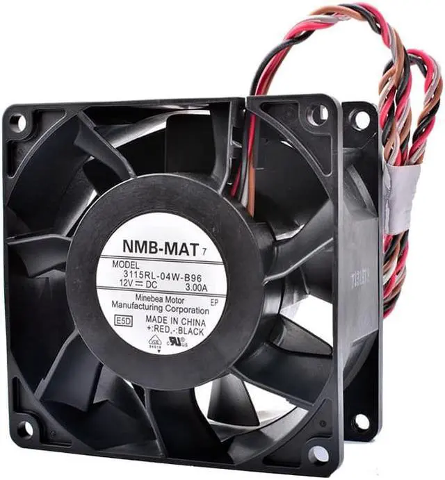 Alt view image 2 of 7 - 3115RL-04W-B96 8cm 8038 80mm fan 12V 3.00A High air volume PWM control speed cooling fan