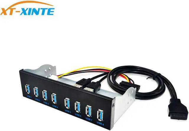 Main image of XT-XINTE 8 Port USB Hub USB3 5.25 USB 3.0 Front Panel Splitters USB 3.0 Hub for USB3.0 HUB Splitter Hubs for Computer