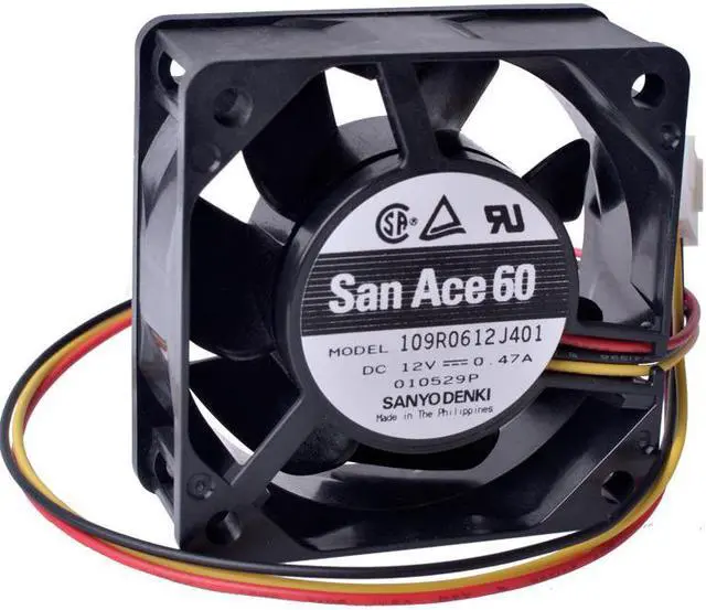 Main image of 109R0612J401 60mm fan 6025 60x60x25mm 12V 0.47A Double ball bearing large air volume cooling fan