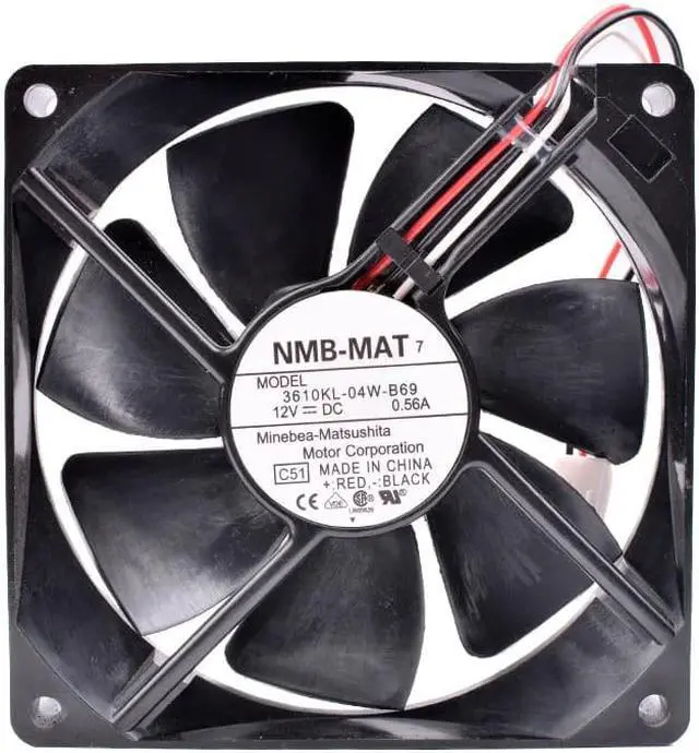 Alt view image 4 of 4 - 3610KL-04W-B69 9cm 9025 9225 12V 0.56A Double ball bearing air volume server chassis cooling fan